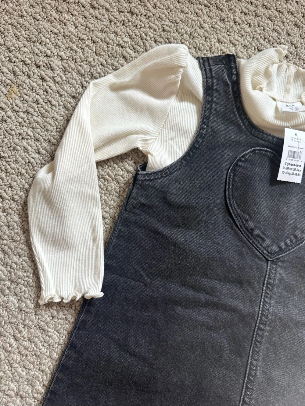 BNWT Black Heart Pinafore Dress